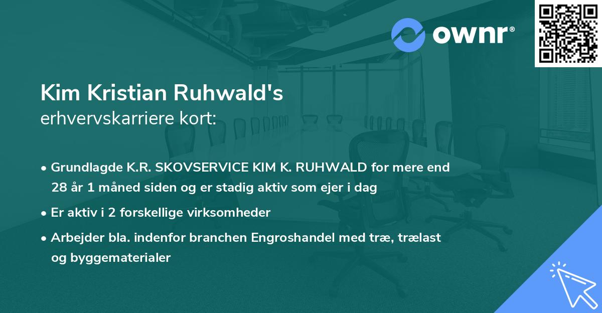 Kim Kristian Ruhwald's erhvervskarriere kort