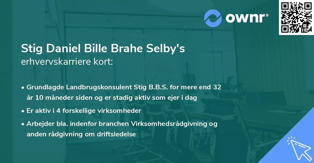 Stig Daniel Bille Brahe Selby's erhvervskarriere kort