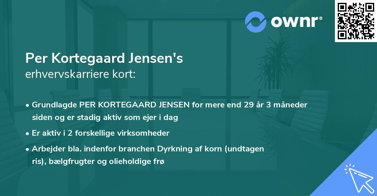 Per Kortegaard Jensen's erhvervskarriere kort