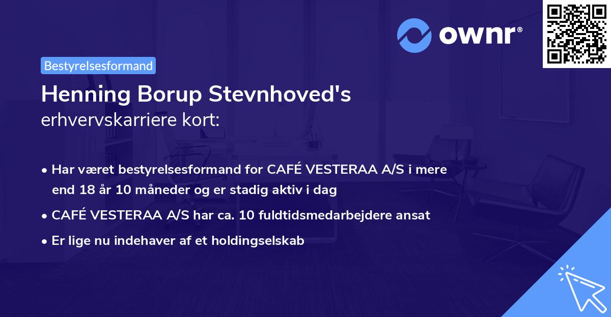 Henning Borup Stevnhoved's erhvervskarriere kort