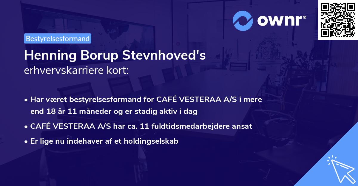 Henning Borup Stevnhoved's erhvervskarriere kort