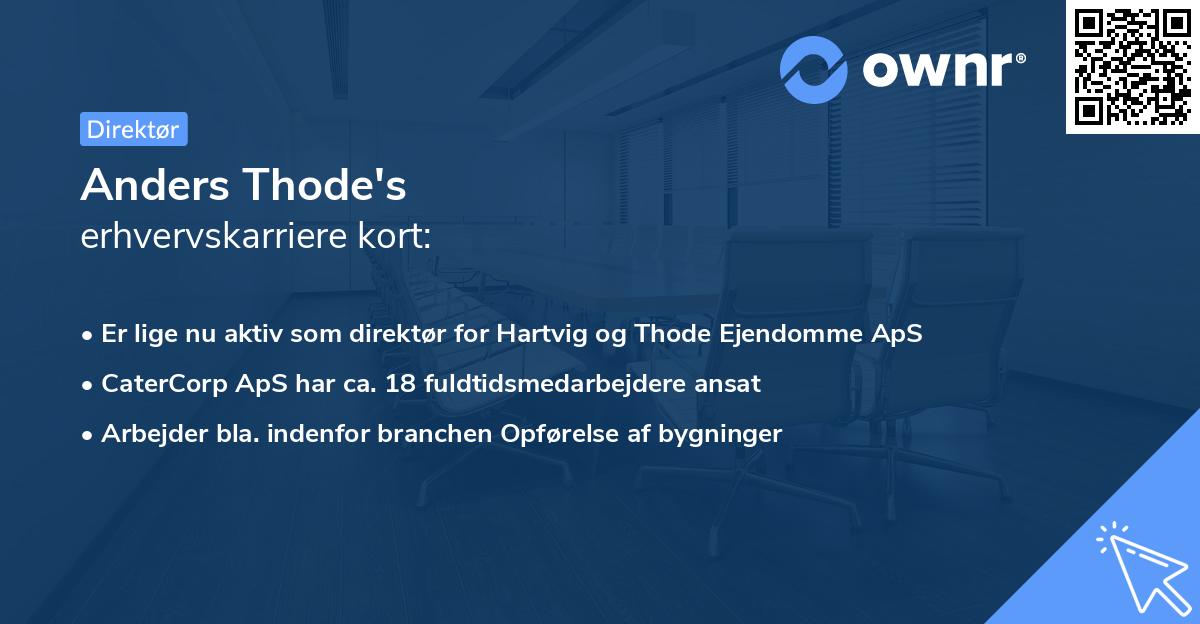 Anders Thode's erhvervskarriere kort