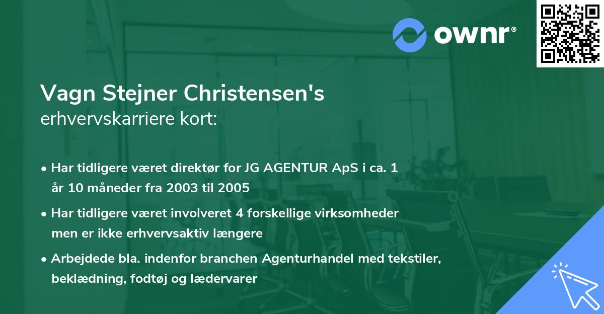 Vagn Stejner Christensen's erhvervskarriere kort