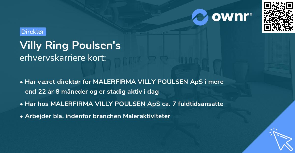 Villy Ring Poulsen's erhvervskarriere kort