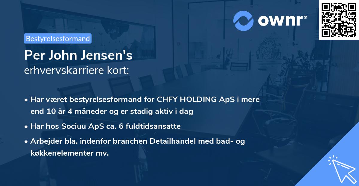 Per John Jensen's erhvervskarriere kort
