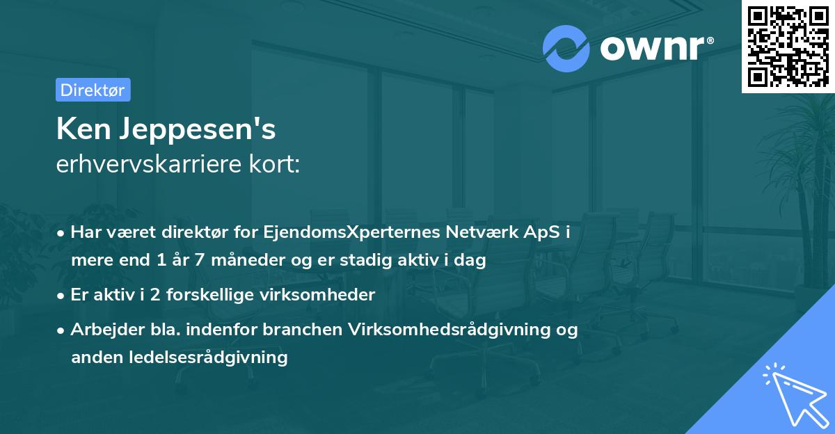 Ken Jeppesen's erhvervskarriere kort
