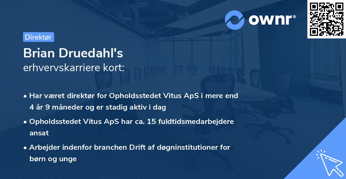 Brian Druedahl's erhvervskarriere kort