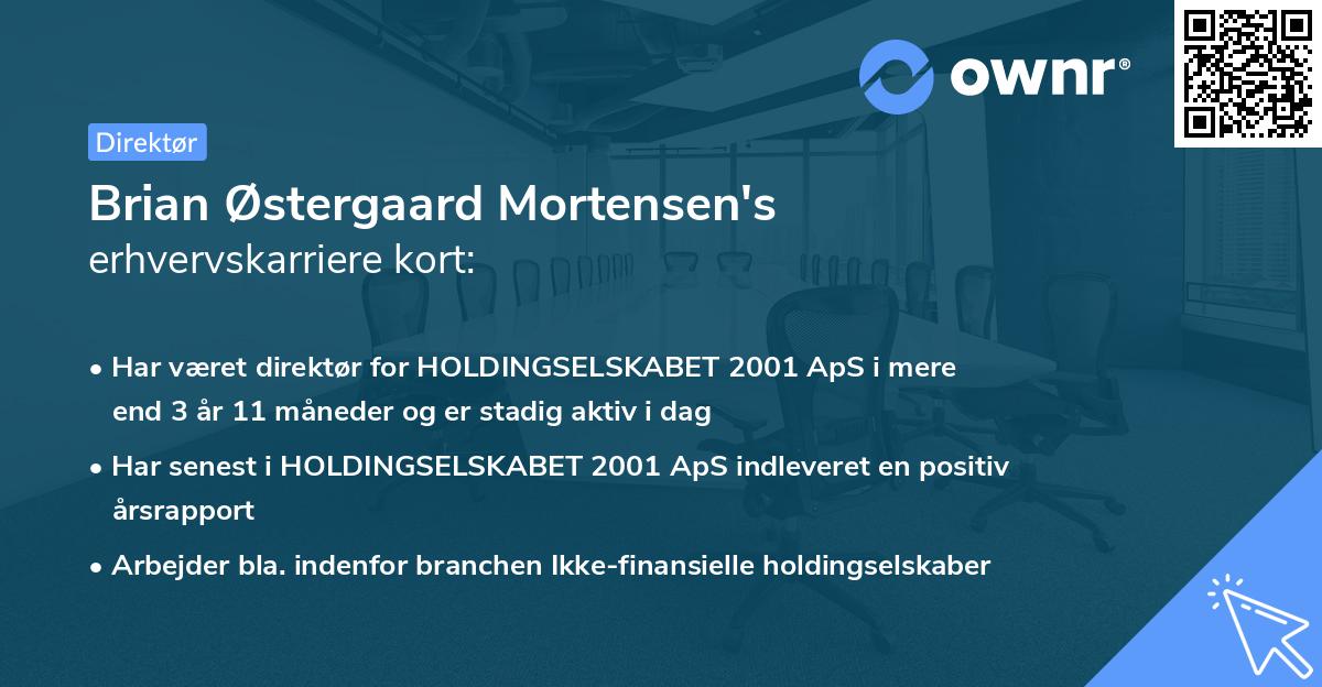 Brian Østergaard Mortensen's erhvervskarriere kort