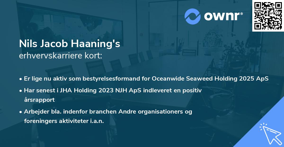 Nils Jacob Haaning's erhvervskarriere kort