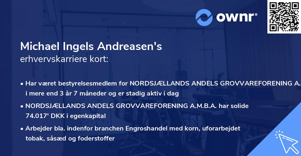Michael Ingels Andreasen's erhvervskarriere kort