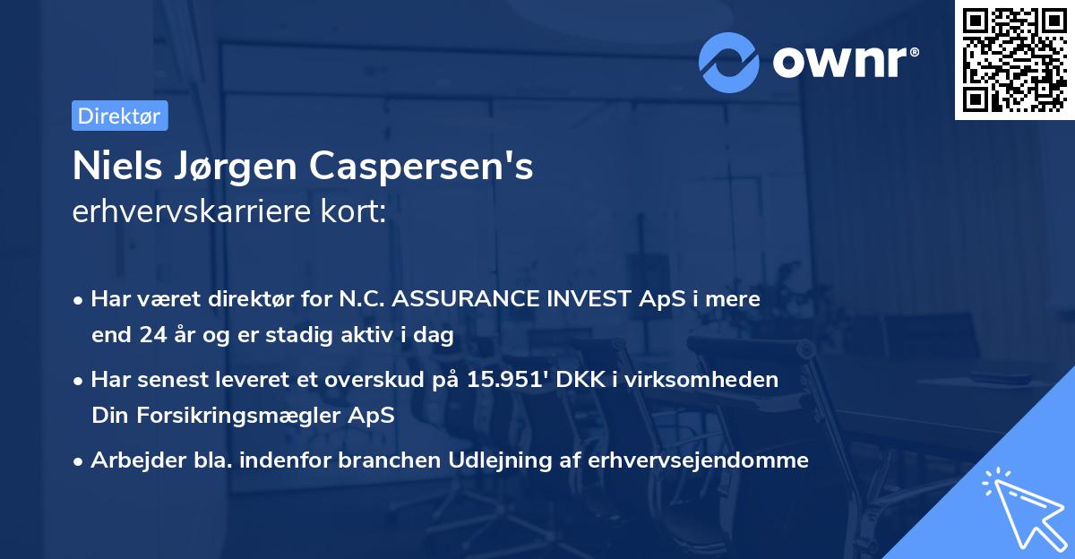 Niels Jørgen Caspersen's erhvervskarriere kort