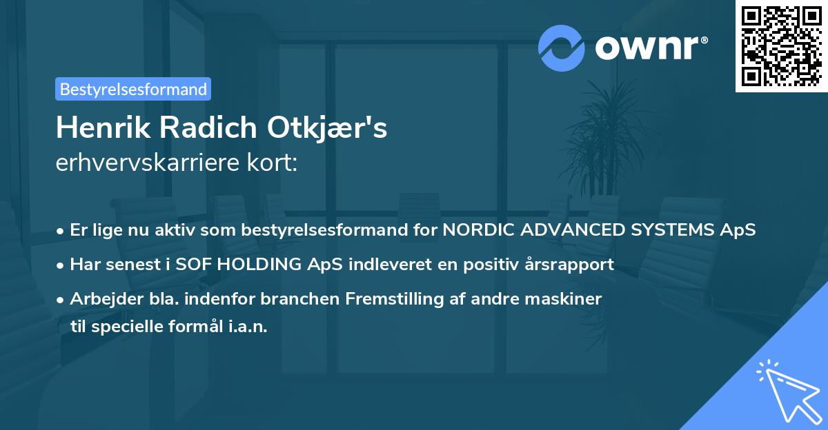 Henrik Radich Otkjær's erhvervskarriere kort