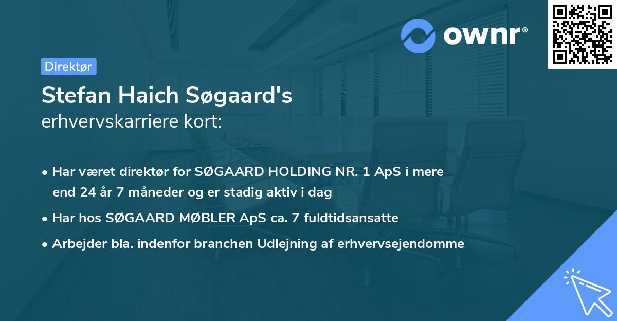 Stefan Haich Søgaard's erhvervskarriere kort