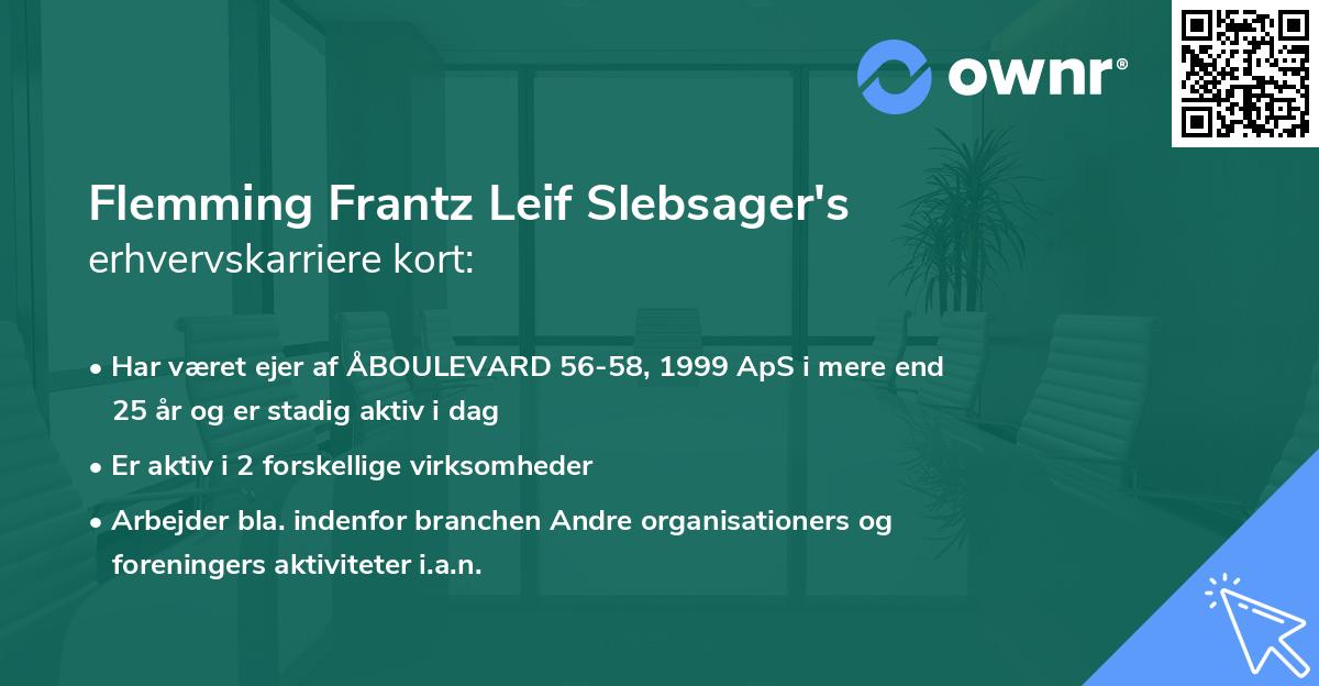 Flemming Frantz Leif Slebsager's erhvervskarriere kort