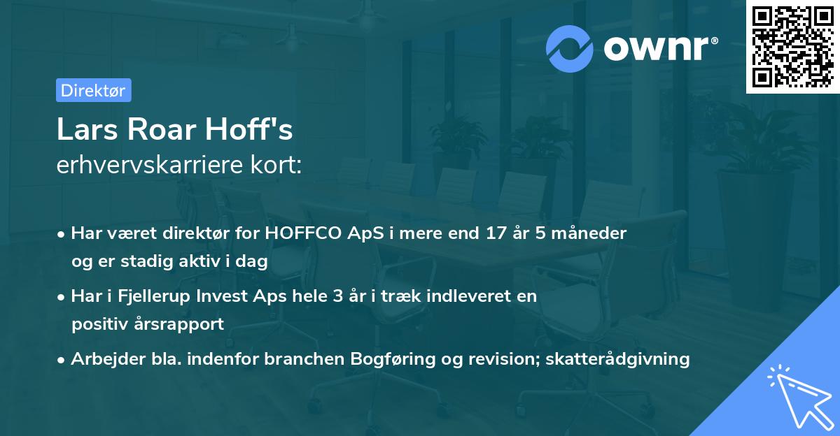Lars Roar Hoff's erhvervskarriere kort
