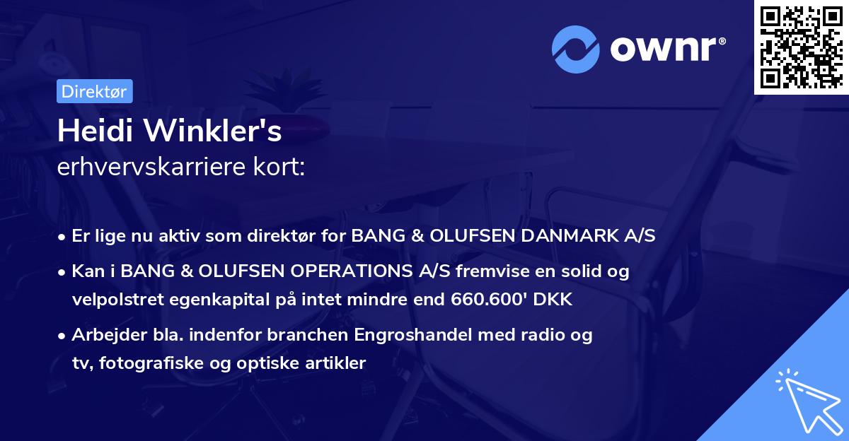 Heidi Winkler's erhvervskarriere kort