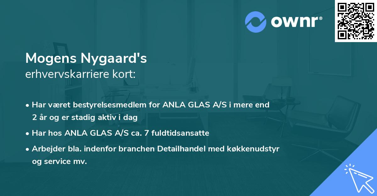 Mogens Nygaard's erhvervskarriere kort