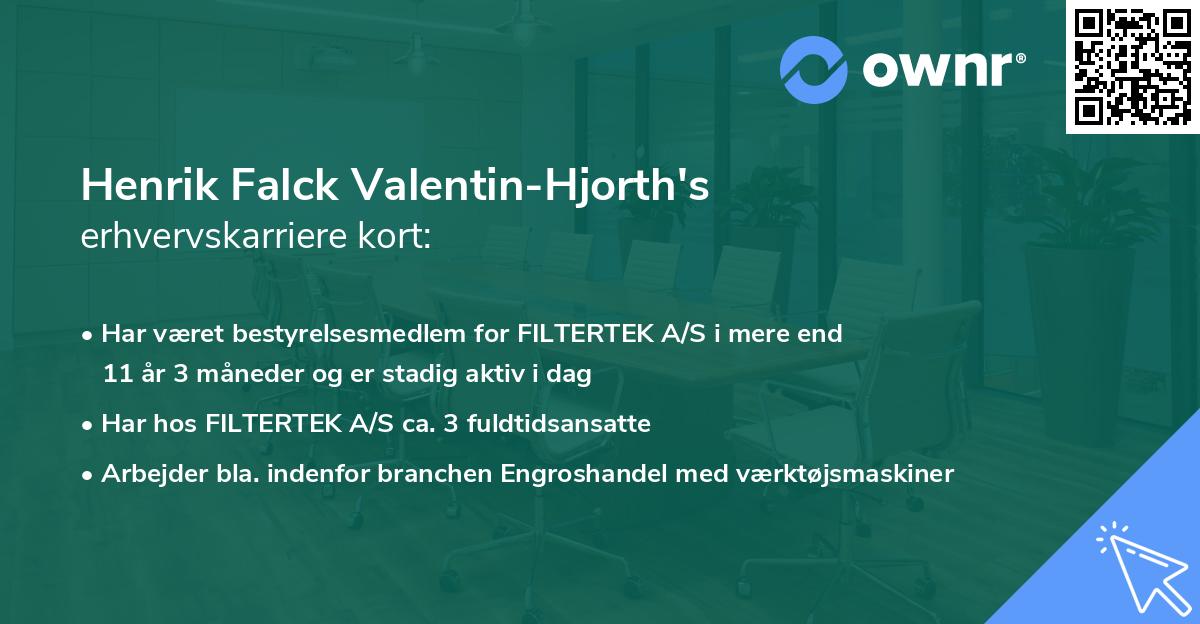 Henrik Falck Valentin-Hjorth's erhvervskarriere kort