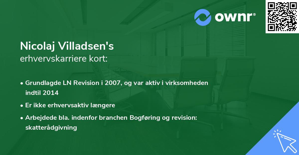 Nicolaj Villadsen's erhvervskarriere kort