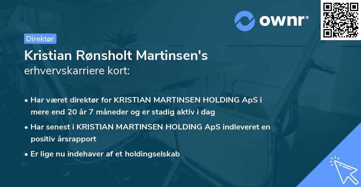 Kristian Rønsholt Martinsen's erhvervskarriere kort