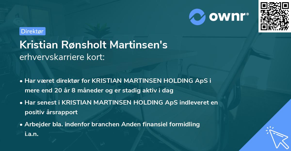 Kristian Rønsholt Martinsen's erhvervskarriere kort