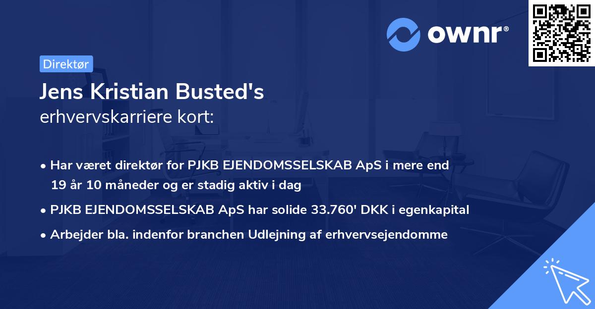 Jens Kristian Busted's erhvervskarriere kort