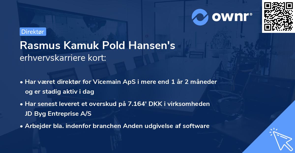 Rasmus Kamuk Pold Hansen's erhvervskarriere kort