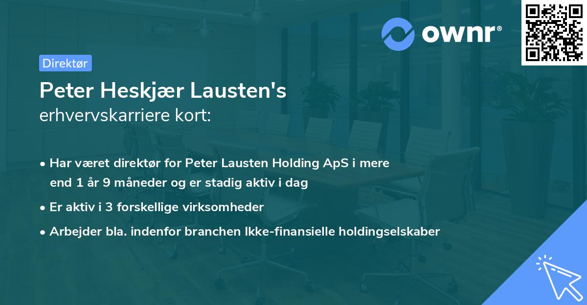 Peter Heskjær Lausten's erhvervskarriere kort