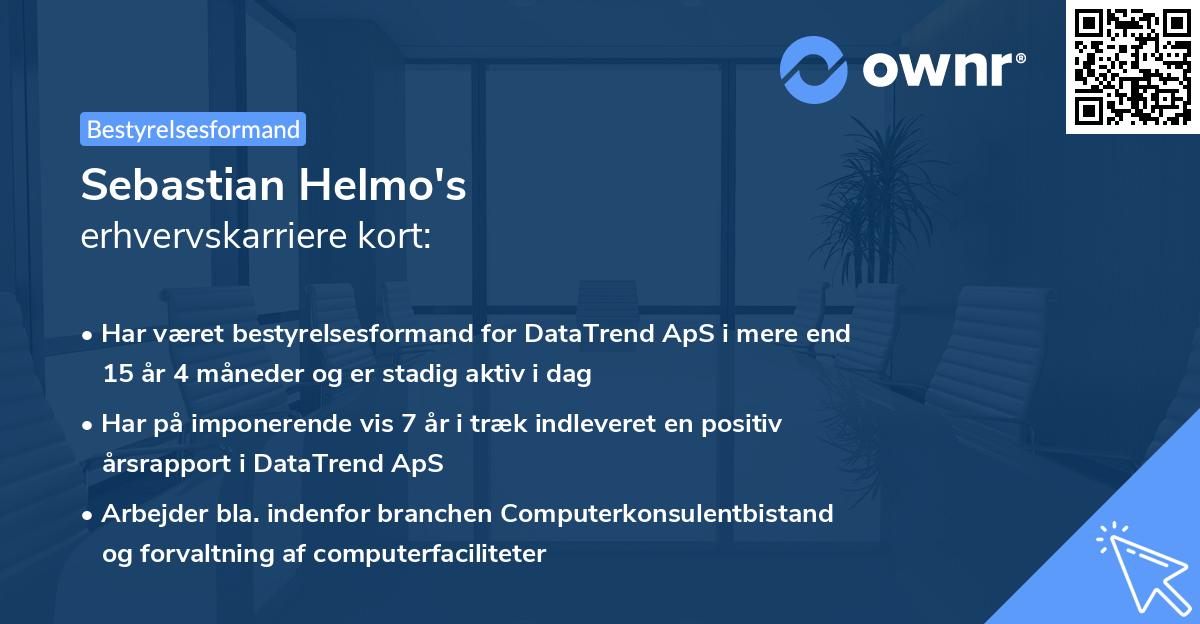 Sebastian Helmo's erhvervskarriere kort