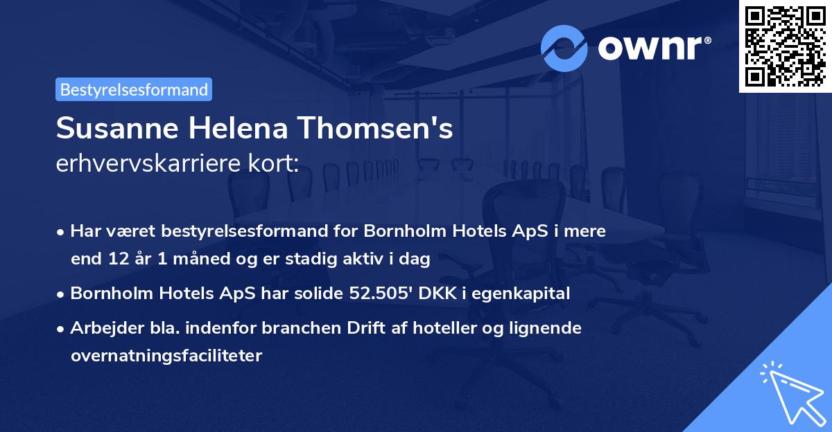 Susanne Helena Thomsen's erhvervskarriere kort
