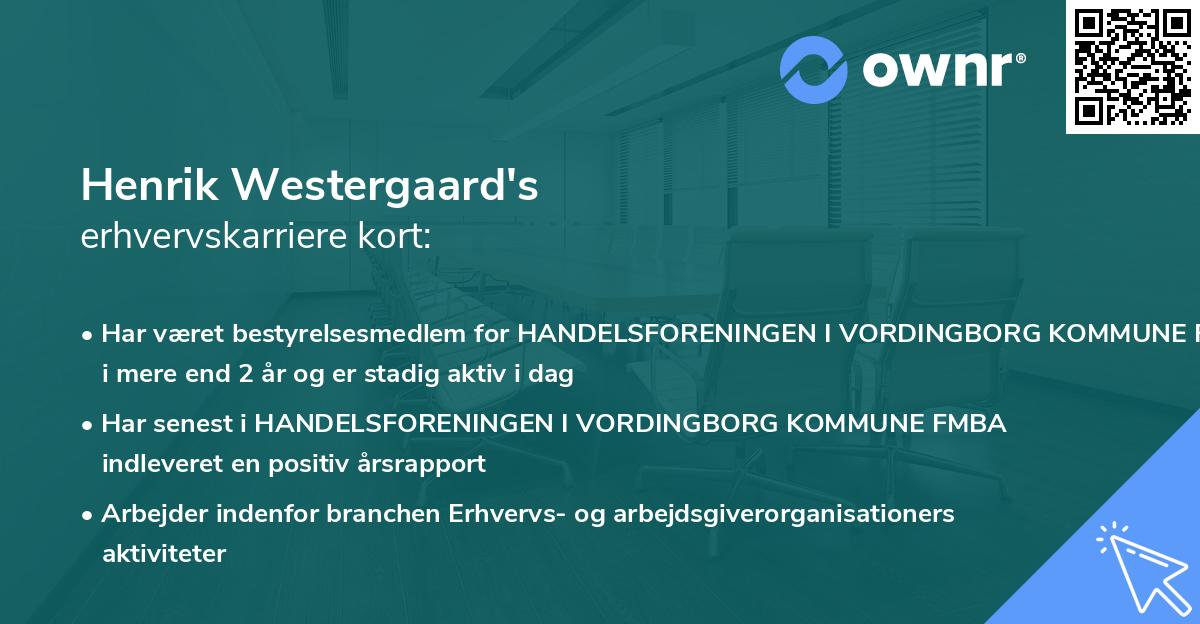 Henrik Westergaard's erhvervskarriere kort