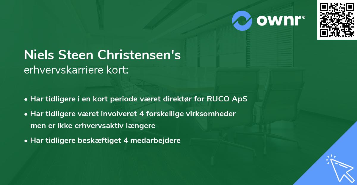 Niels Steen Christensen's erhvervskarriere kort