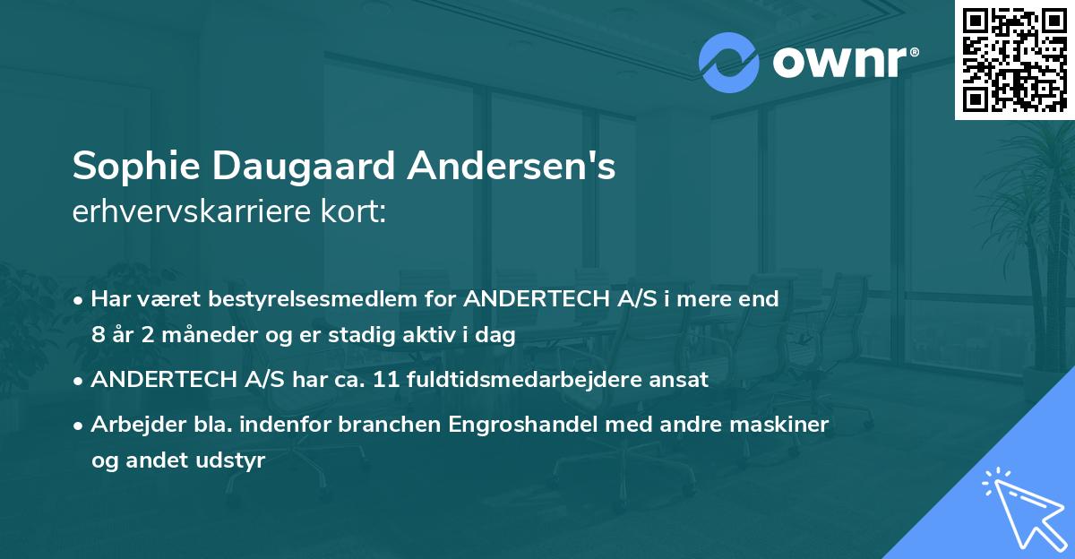 Sophie Daugaard Andersen's erhvervskarriere kort