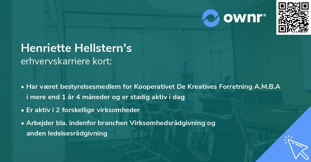 Henriette Hellstern's erhvervskarriere kort