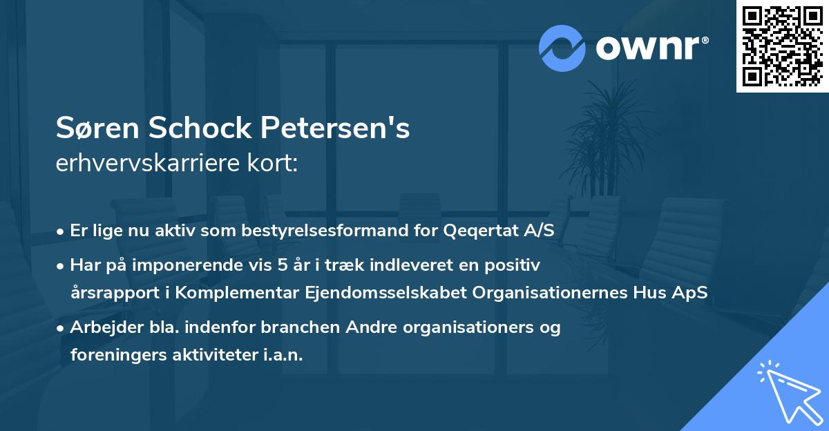Søren Schock Petersen's erhvervskarriere kort