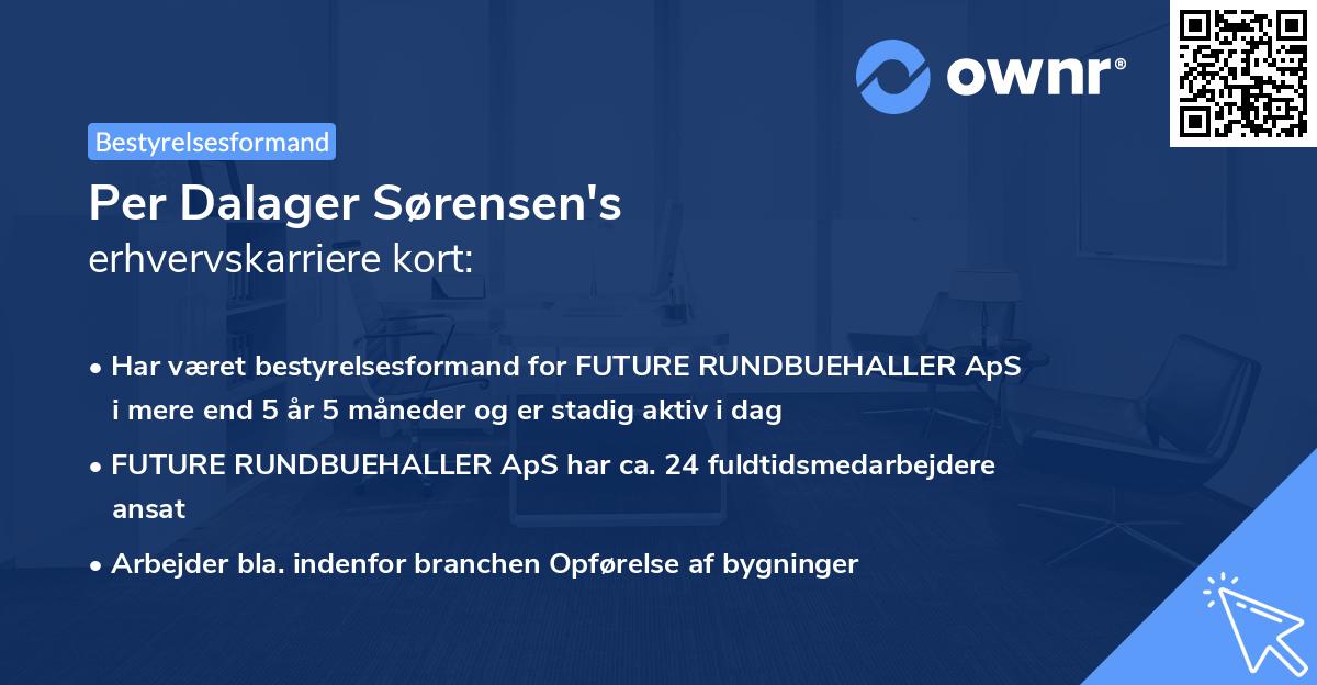 Per Dalager Sørensen's erhvervskarriere kort