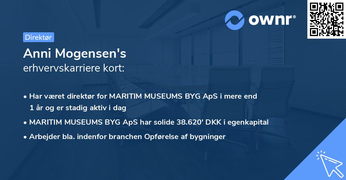 Anni Mogensen's erhvervskarriere kort