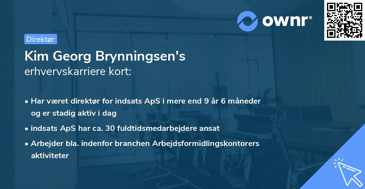 Kim Georg Brynningsen's erhvervskarriere kort