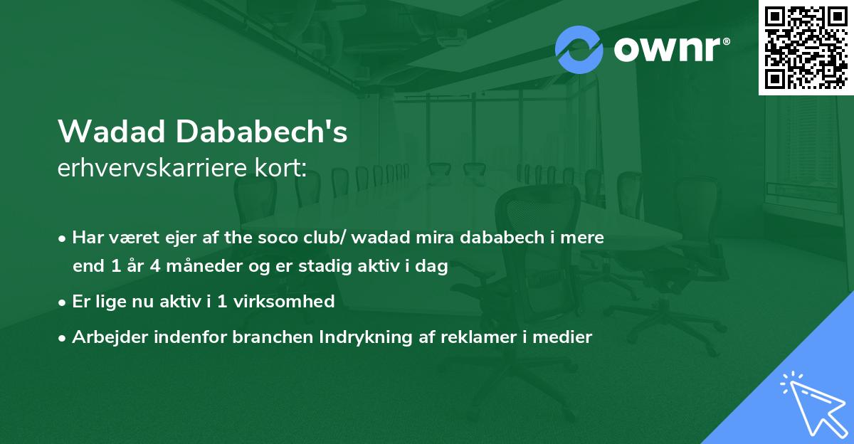 Wadad Dababech's erhvervskarriere kort