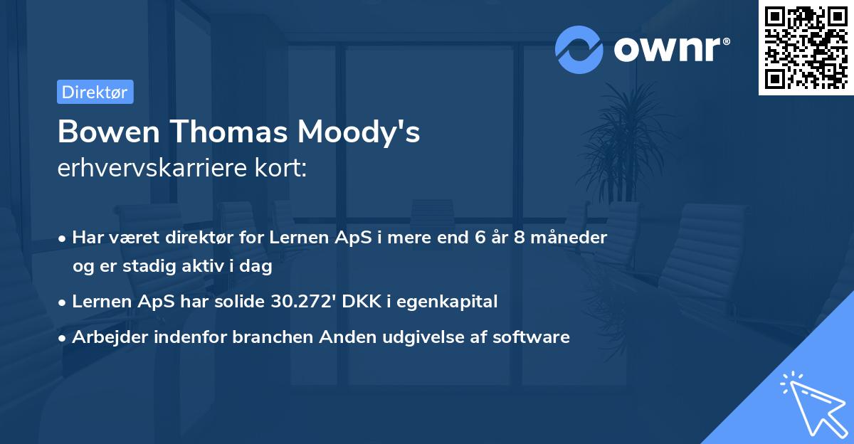 Bowen Thomas Moody's erhvervskarriere kort