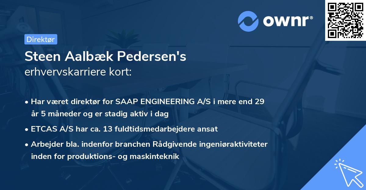 Steen Aalbæk Pedersen's erhvervskarriere kort