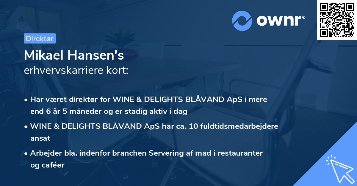 Mikael Hansen's erhvervskarriere kort