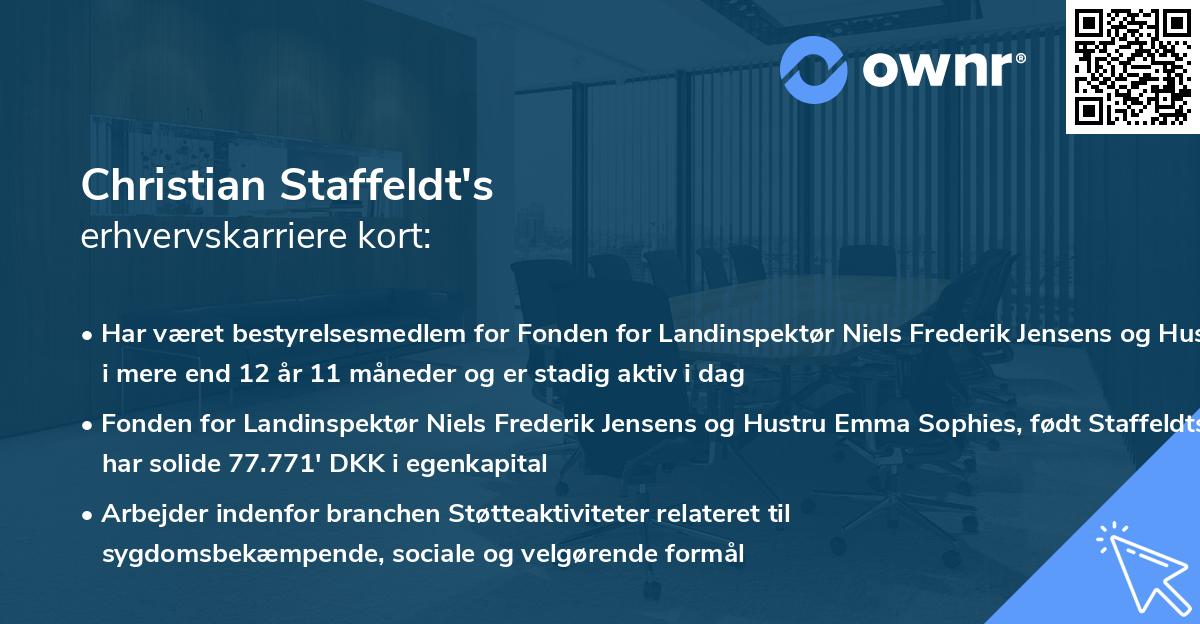 Christian Staffeldt's erhvervskarriere kort