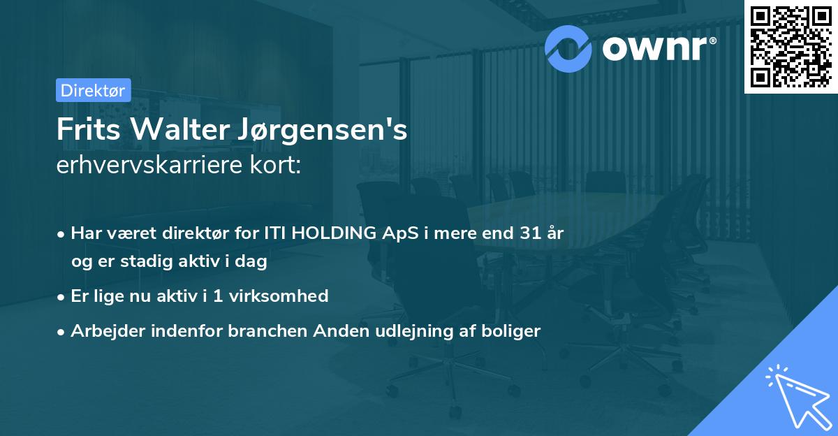 Frits Walter Jørgensen's erhvervskarriere kort