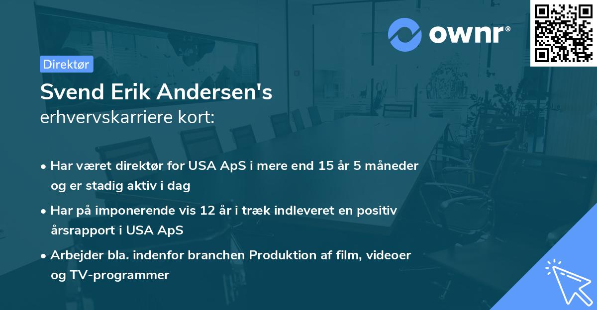 Svend Erik Andersen's erhvervskarriere kort