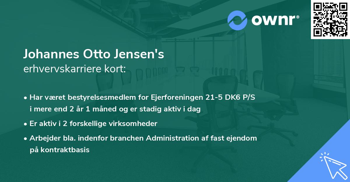 Johannes Otto Jensen's erhvervskarriere kort