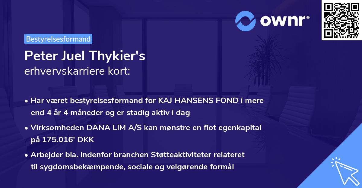 Peter Juel Thykier's erhvervskarriere kort