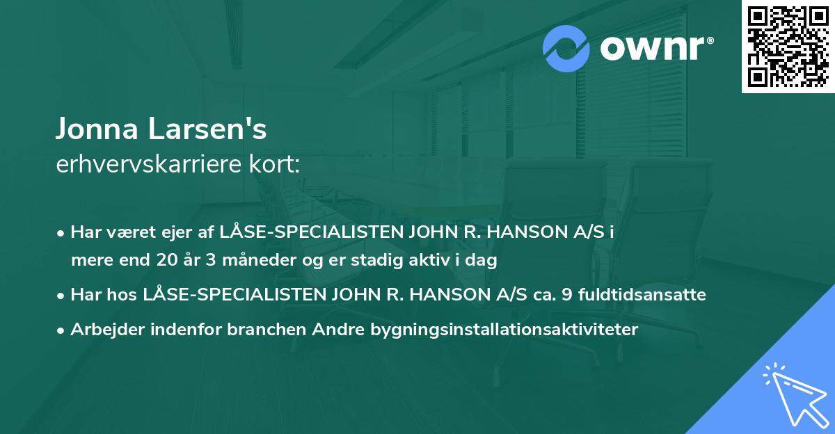 Jonna Larsen's erhvervskarriere kort