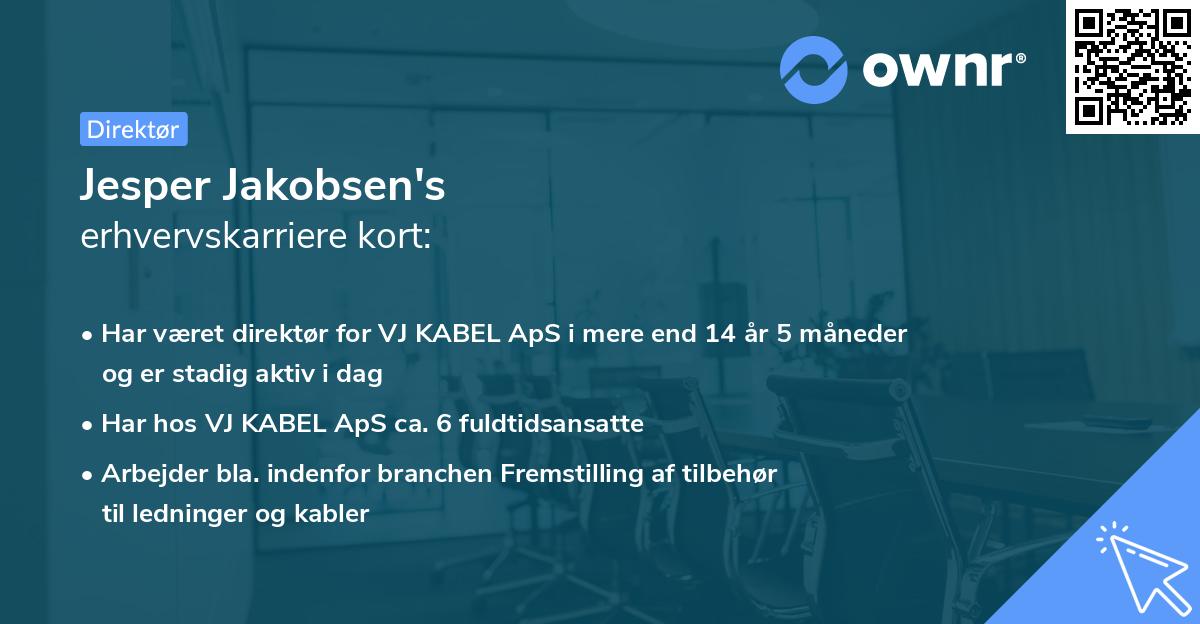 Jesper Jakobsen's erhvervskarriere kort