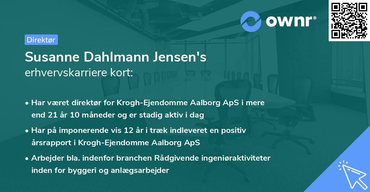 Susanne Dahlmann Jensen's erhvervskarriere kort